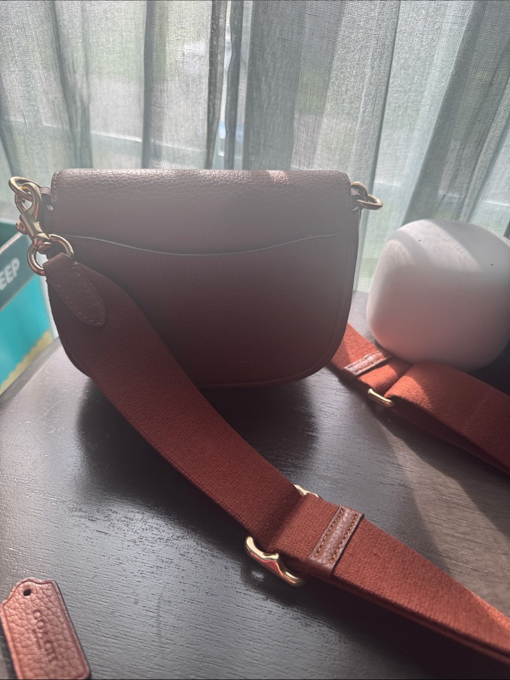 Coach Chestnut Brown Pebbled Leather Crossbody Bag with Gold Hardware - Picture 5 of 5